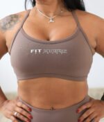 Top Cruzado Marrom claro