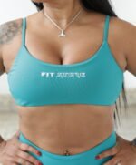 Top Aberto costas Verde Turquesa