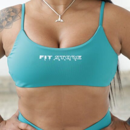 Top Aberto costas Verde Turquesa