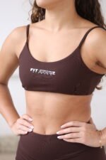 Top Aberto costas marrom escuro