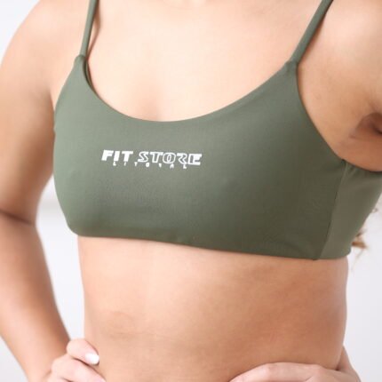 Top Aberto costas Verde musgo