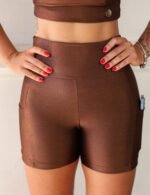 Short meia Marrom c/bolso - Imagem 3