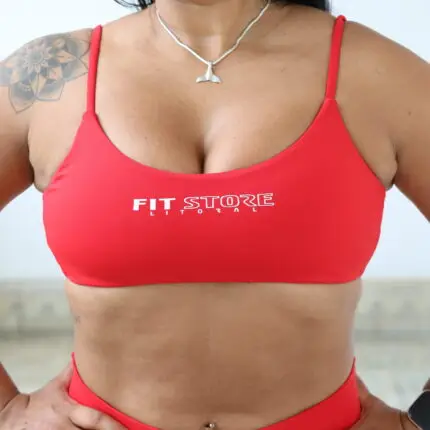 Top Aberto costas Vermelho