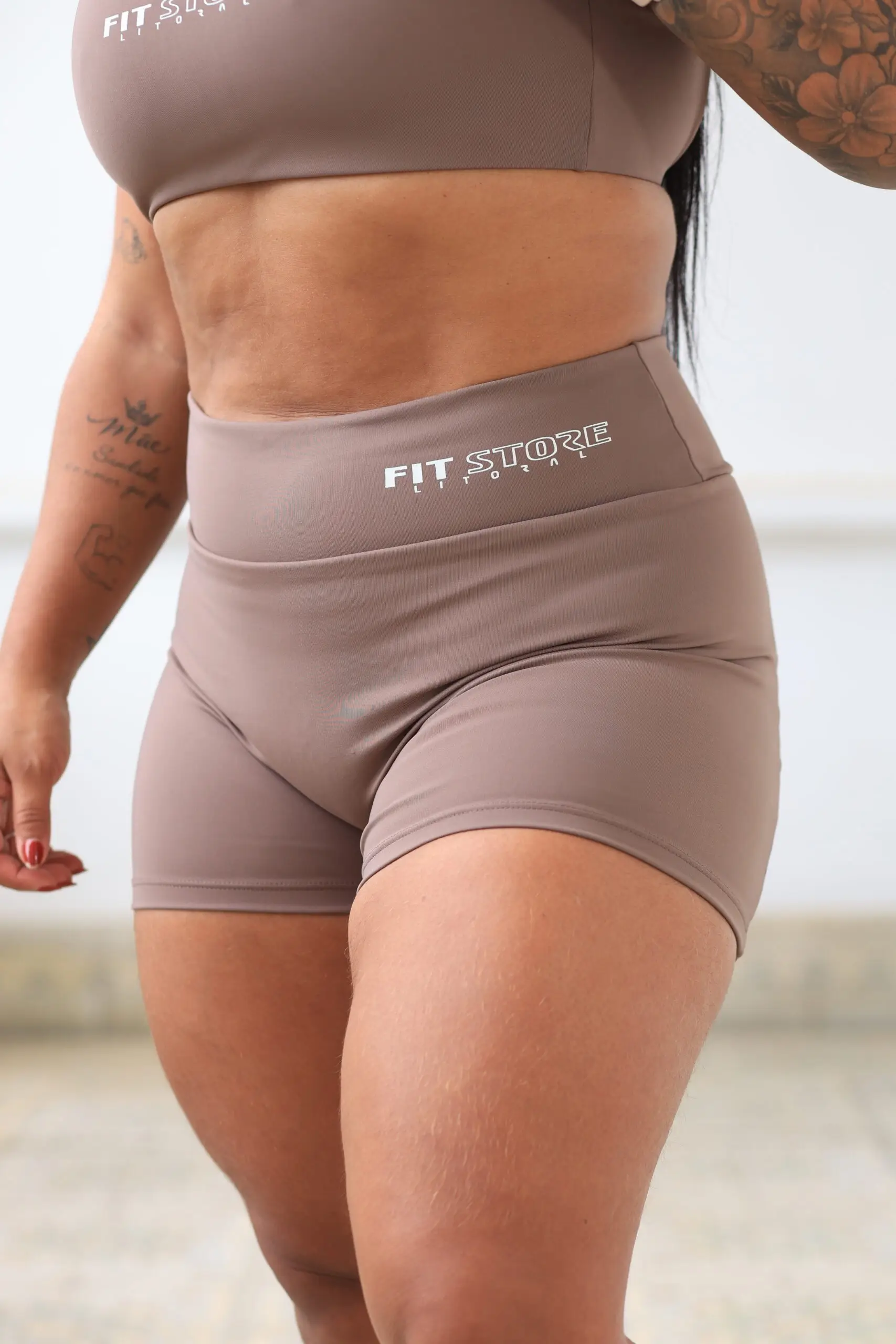 0X2A5540 Short S/costura Marrom claro - Imagem 1