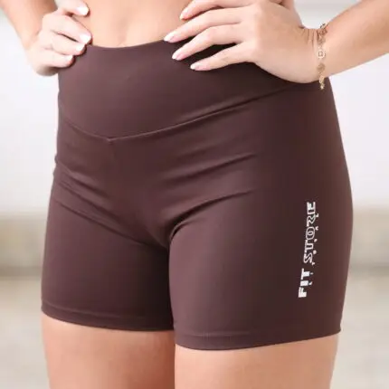 Short meia coxa marrom escuro